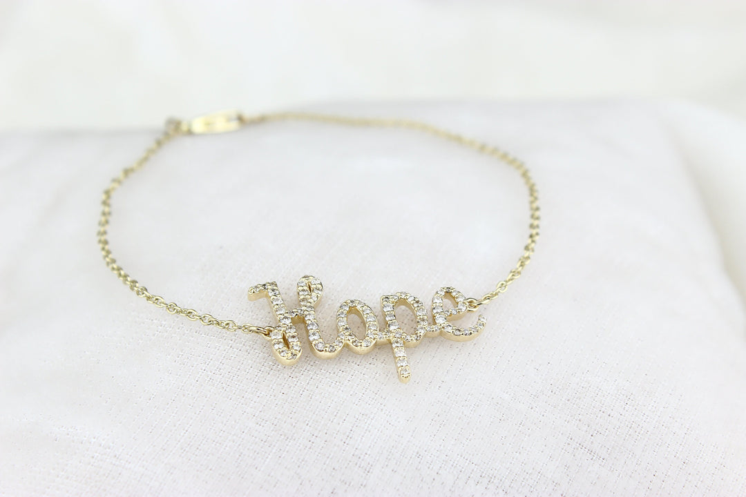 Hope Diamond Bracelet, 14k Solid Gold, Natural Diamonds, Affirmation Jewelry, Everyday Handcrafted Jewelry, Ready To Ship, Women&#39;s Day Gift