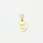 Load image into Gallery viewer, Taurus Horoscope Birth Sign Charm, 14k Solid Gold, Natural Diamonds, Zodiac Constellation Everyday Jewelry, Astrology Gift For Her

