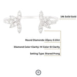 Load image into Gallery viewer, Center Open Diamond Cuff Ring, 14k Solid Gold, Natural Diamonds, Gift for her, Everyday Jewelry
