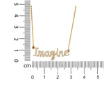 Load image into Gallery viewer, Imagine Diamond Necklace, 14k Solid Gold, Natural Diamonds, Script Word Necklace, Inspirational Jewelry, Handcrafted Minimalistic Jewelry
