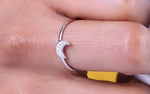 Load image into Gallery viewer, Crescent Moon Diamond Ring, 14k Solid Gold, Natural Diamonds, Gift for her, Everyday Jewelry
