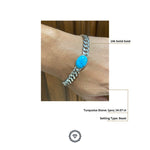 Load image into Gallery viewer, Turquoise Men&#39;s Bracelet, Miami Cuban Bracelet, Gemstone Bracelet, 14k Solid Gold, Chain &amp; Link Bracelet, Men&#39;s Jewelry
