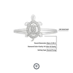 Load image into Gallery viewer, Turtle Diamond Ring, 14K Solid Gold, Natural Diamonds, Gift for her, Everyday Jewelry
