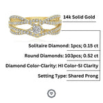 Load image into Gallery viewer, Solitaire Engagement Ring, 14k Solid Gold, Diamond Engagement Ring, Natural Diamonds, Gift for her
