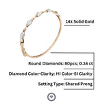 Load image into Gallery viewer, Twisted Wavy Diamond Bracelet, Natural Diamonds, 14k Solid Gold, Gift for her
