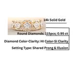 Load image into Gallery viewer, Diamond Band Ring In 14k Solid Gold, Illusion Setting With Natural Diamonds, Gift for Women
