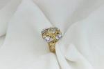 Load image into Gallery viewer, Yellow Sapphire Engagement Ring, Fancy Diamonds Ring, Dual Tone Diamond Ring, Natural Diamonds, 14k Solid Gold, Gift for her
