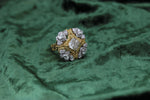 Load image into Gallery viewer, Yellow Sapphire Engagement Ring, Fancy Diamonds Ring, Dual Tone Diamond Ring, Natural Diamonds, 14k Solid Gold, Gift for her
