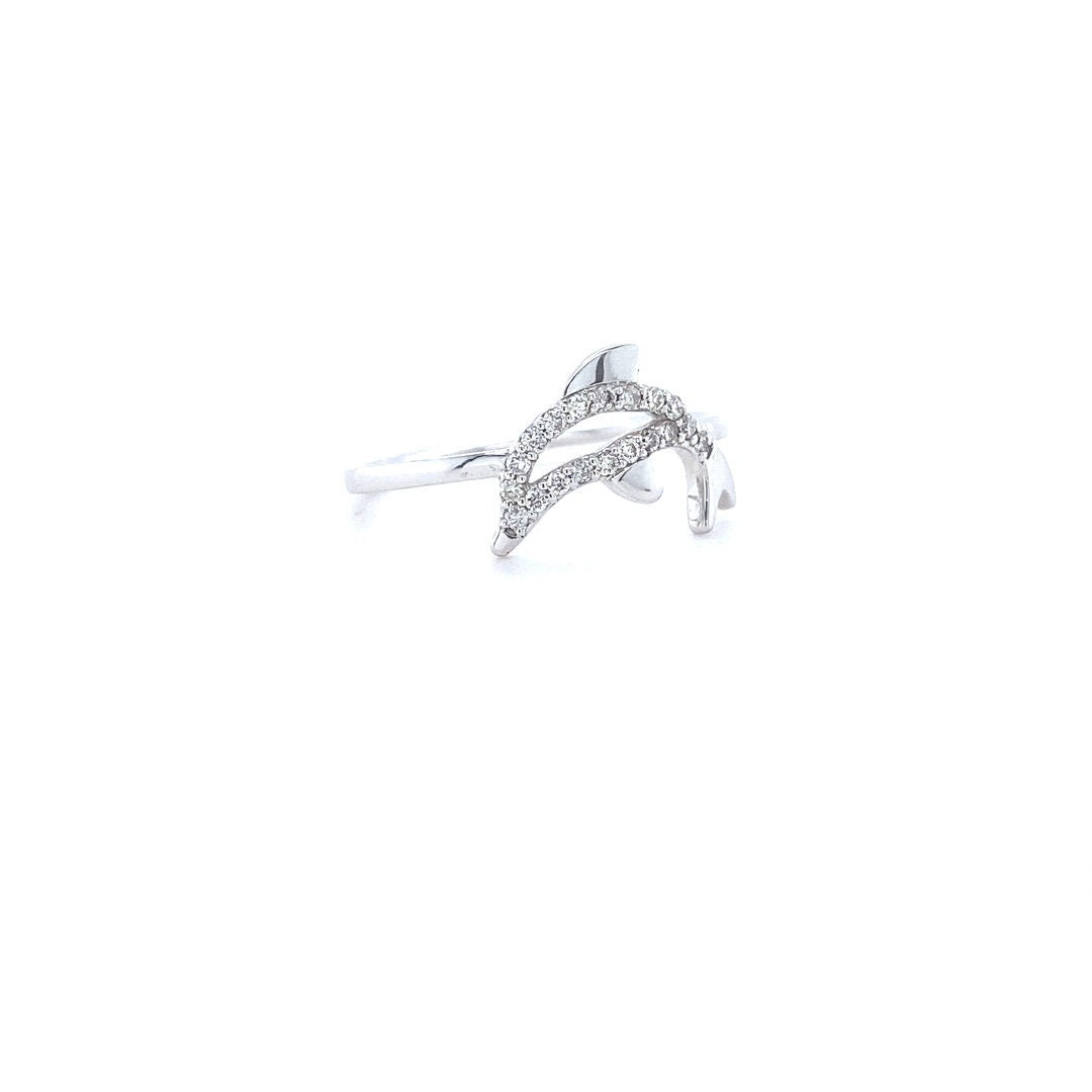 Diamond Rings, Dolphin Diamond Ring, 14k Solid Gold, Natural Diamonds, Stackable Ring, Gift for Her