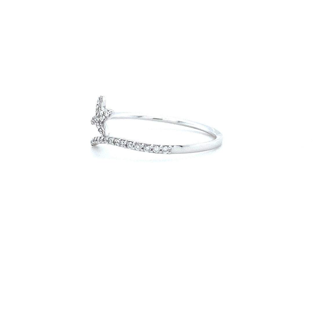 Diamond Rings, Leaves Diamond Ring, Split Shank, 14k Solid Gold, Natural Diamonds, Stackable Ring, Gift for Her