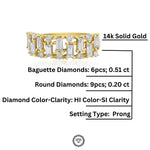Load image into Gallery viewer, Baguette Diamond Wedding Band, Eternity Wedding Ring, 14k Solid Gold, Gift for Her, Natural Diamonds
