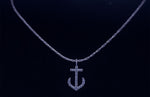 Load image into Gallery viewer, Anchor Diamond Pendant Charm, 14k Solid Gold, Natural Diamonds, Minimalist Gold Anchor Necklace, Dainty Gift for her
