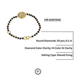Load image into Gallery viewer, Gold Disc Initial Baby Bracelet, 14k Solid Gold, Natural Diamonds Nazariya, Kids Bracelet, Indian Protection Charm, Gift for toddlers
