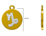 Load image into Gallery viewer, Capricorn Horoscope Birth Sign Charm, 14k Solid Gold, Natural Diamonds, Zodiac Constellation Everyday Jewelry, Astrology Gift
