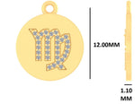 Load image into Gallery viewer, Virgo Horoscope Birth Sign Charm, 14k Solid Gold, Natural Diamonds, Zodiac Jewelry, Everyday Jewelry, Astrology Gift

