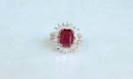 Load image into Gallery viewer, Ruby Diamond Gemstone Ring, 14k Solid Gold, July Gemstone, Birthstone Ring, Natural Diamonds, Gift for her
