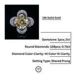 Load image into Gallery viewer, Citrine Diamond Ring In 14kt Solid Gold, Cocktail Ring With Natural Diamonds, Gift for Her
