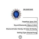 Load image into Gallery viewer, Blue Sapphire Gemstone Diamond Ring, Cocktail Gold Ring, 14k Solid Gold Blue Stone Ring, Gift for her, Natural Diamonds, Birthstone Rings

