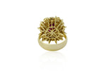 Load image into Gallery viewer, Ruby Baguette Diamond Ring, 14k Solid Gold, July Gemstone, Birthstone Ring, Cocktail Ring, Natural Diamonds, Gift for her
