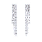 Load image into Gallery viewer, Waterfall Diamond Earrings In 14kt Solid Gold, Asymmetric Triple line Earrings, Natural Diamonds, Gift for her
