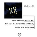 Load image into Gallery viewer, Infinity Design Stud Diamond Earrings, Natural Diamonds, 14k Solid Gold, Gift for her, Elegant Design
