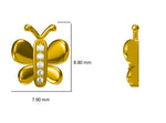 Load image into Gallery viewer, Kids Butterfly Diamond Stud Earrings, 14k Solid Gold, Natural Diamonds, Kids Jewelry, Gift for toddlers, girls and kids
