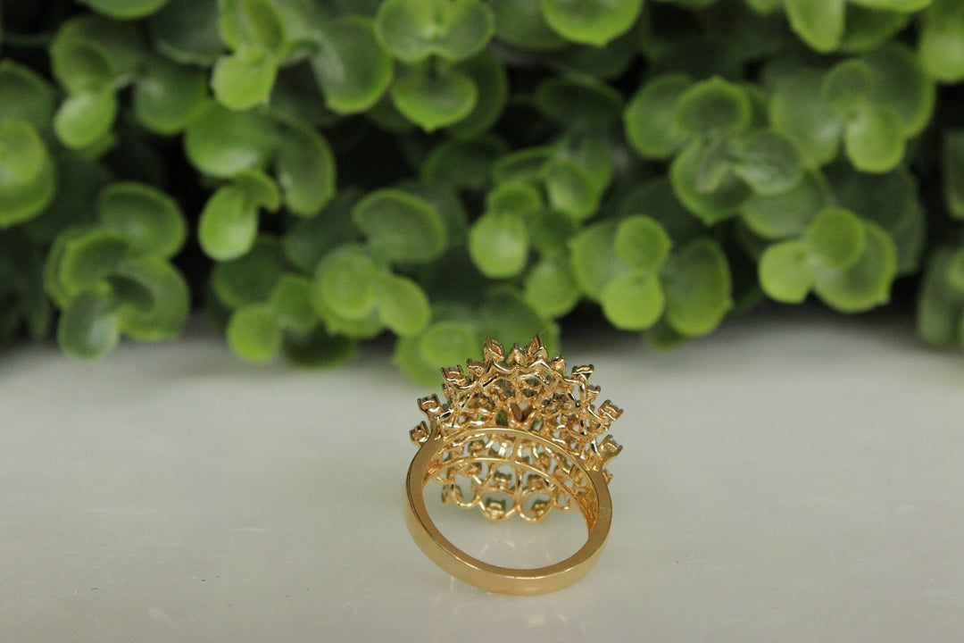 Solitaire Engagement Cocktail Diamond Ring, 14k Solid Gold Wedding Ring, Natural Diamonds, Bridal Jewelry, Gift for her