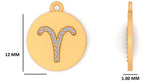 Load image into Gallery viewer, Aries Horoscope Birth Sign Charm, 14k Solid Gold, Natural Diamonds, Zodiac Constellation Everyday Jewelry, Astrology Gift
