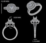 Load image into Gallery viewer, Lab Grown Diamond Engagement Ring, IGI Certified, Solitaire Halo Square Shape Ring, Solid Gold Ring, Wedding Bridal Jewelry, Gift For Her
