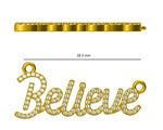 Load image into Gallery viewer, Believe Diamond Necklace in 14k Solid Gold, Inspirational Fine Jewelry, Handcrafted Jewelry, Word Necklace, Script Word Necklace
