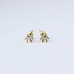 Load image into Gallery viewer, Kids Unicorn Diamond Stud Earrings, 14k Solid Gold, Natural Diamonds, Kids Jewelry, Gift for toddlers, girls, and kids
