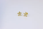 Load image into Gallery viewer, Kids Starfish Diamond Stud Earrings, 14k Solid Gold, Natural Diamonds, Kids jewelry, Gift for toddlers, girls and kids
