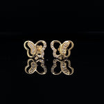 Load image into Gallery viewer, Kids Petite Butterfly Diamond Stud Earrings, 14k Solid Gold, Natural Diamonds, Kids jewelry, Gift for toddlers, girls and kids
