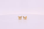 Load image into Gallery viewer, Kids Winged Butterfly Diamond Stud Earrings, 14k Solid Gold, Natural Diamonds, Kids jewelry, Gift for toddlers, girls and kids
