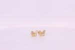 Load image into Gallery viewer, Kids Winged Butterfly Diamond Stud Earrings, 14k Solid Gold, Natural Diamonds, Kids jewelry, Gift for toddlers, girls and kids

