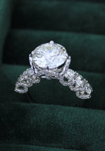 Load image into Gallery viewer, Round Solitaire Diamond Ring, Wedding Engagement Ring, 14k Solid Gold, Moissanite Ring, Gallery Ring Gift For Her
