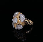 Load image into Gallery viewer, Yellow Sapphire Engagement Ring, Fancy Diamonds Ring, Dual Tone Diamond Ring, Natural Diamonds, 14k Solid Gold, Gift for her
