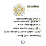 Load image into Gallery viewer, Yellow Sapphire Engagement Ring, Fancy Diamonds Ring, Dual Tone Diamond Ring, Natural Diamonds, 14k Solid Gold, Gift for her
