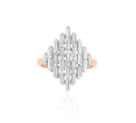 Load image into Gallery viewer, Baguette Diamond Ring, Natural Diamonds, 14K Solid Gold, Engagement Ring, Cluster Illusion Set Ring, Statement Cocktail Ring, Gift For Her
