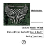 Load image into Gallery viewer, Waterfall Diamond Necklace, Starburst Design Necklace, Moissanite Necklace, Cocktail Jewelry, 14k Solid Gold,  Gift For Her, Bridal Jewelry
