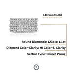 Load image into Gallery viewer, Statement Diamond Ring, Eternity Wedding Band, 14k Solid Gold Broad Ring, Natural Diamonds, Cocktail Diamond Band, Gift for her
