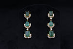 Load image into Gallery viewer, Fancy Emerald Dangle Drop Diamond Earrings, Pear &amp; Emerald Cut Gemstone Earrings, 14k Solid Gold, Natural Diamonds, Gift for her
