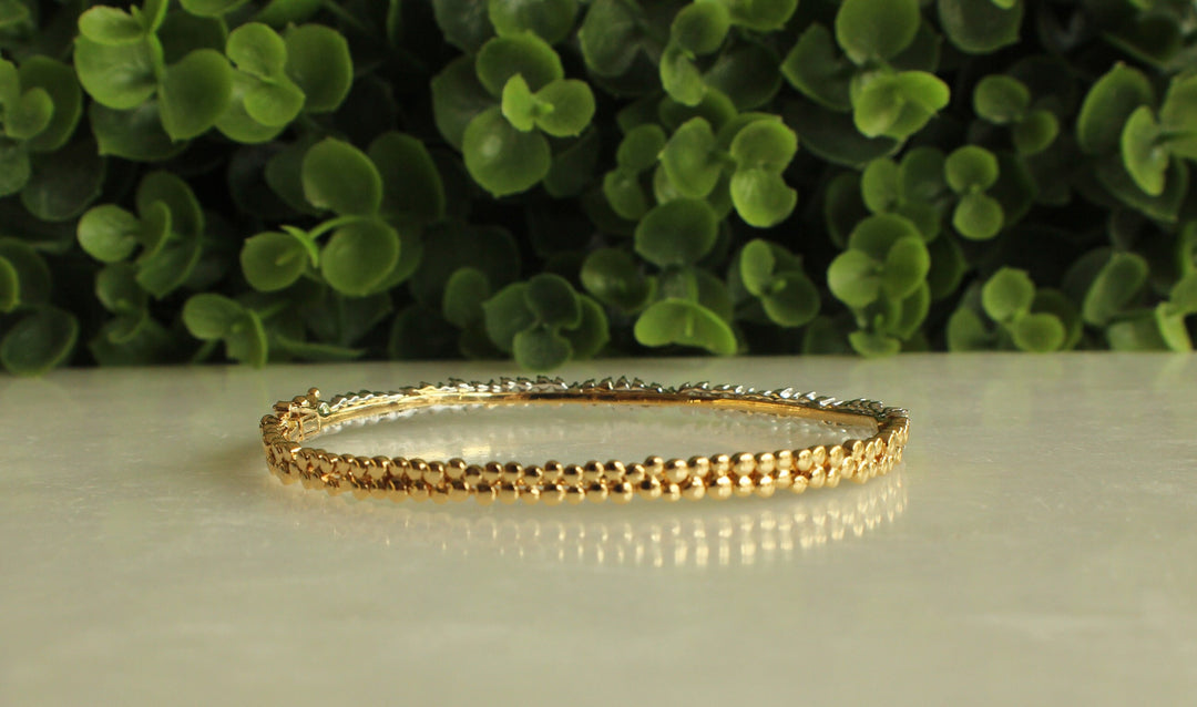 Cluster Bracelet In 14k Solid Gold, Dual Tone Bracelet With Natural Diamonds, Gift for Her