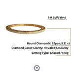 Load image into Gallery viewer, Filigree Diamond Bangle Bracelets, 14k Solid Gold Wedding Bangle, Moissanite Bracelet, Stacking Bangle, Gift for her
