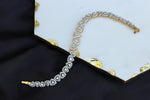 Load image into Gallery viewer, Trillion Diamond Tennis Bracelet With Halo Setting, 14k Solid Gold, Stackable Bracelet, Natural Diamonds, Bridal Jewelry, Gift for Her
