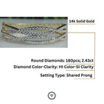 Load image into Gallery viewer, Wavy Diamond Bangle Bracelet, 14k Solid Gold, Natural Diamonds, Gift for her
