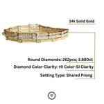 Load image into Gallery viewer, Trinity Tennis Bracelet, 14k Solid Gold, Natural Diamonds, Stacking Bracelet, Three Tone Bracelet, Pointer Eternity Bracelet, Gift For Her
