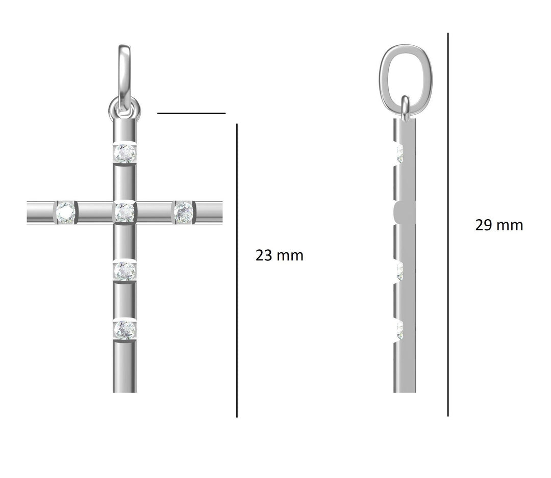 Cross Diamond Pendant, 14k Solid Gold, Natural Diamonds, Religious Jewelry, Gift For Her