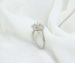 Load image into Gallery viewer, Lab Grown Diamond Engagement Ring, IGI Certified, Solitaire Halo Square Shape Ring, Solid Gold Ring, Wedding Bridal Jewelry, Gift For Her

