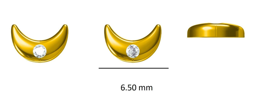 Kids Moon Diamond Stud Earrings, 14k Solid Gold, Natural Diamonds, Kids jewelry, Gift for toddlers/girls/kids, Ready To Ship